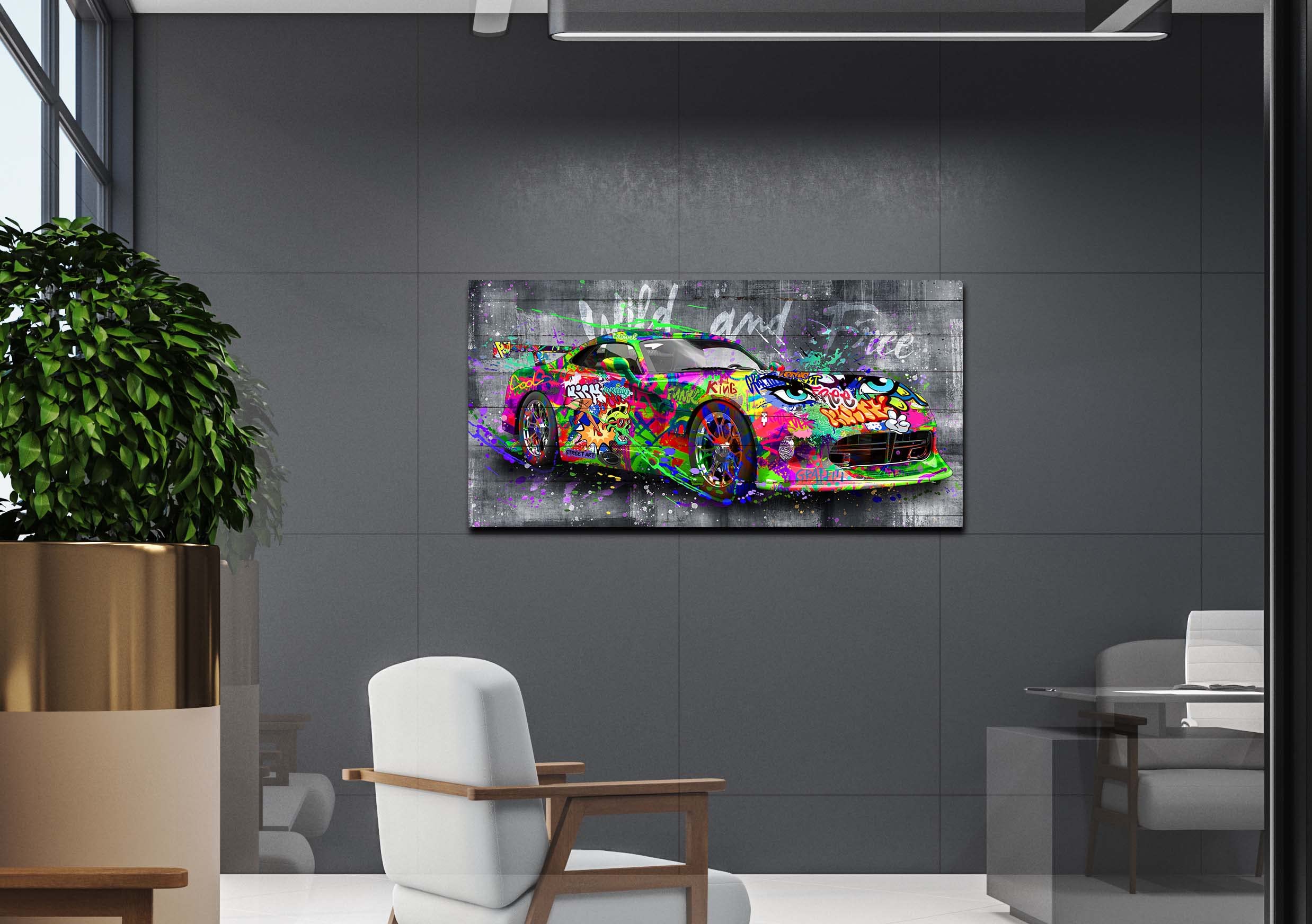Amazon.co.jp: グラフィティ 車 壁飾り バンクシー キャンバス